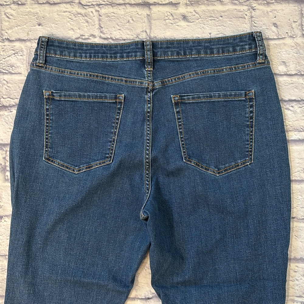 a.n.a Front Seam Skinny Raw Hem Cropped Denim Blue Jeans Plus Size 16 - Picture 8 of 11